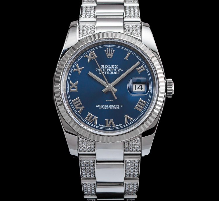 Rolex Oyster Perpetual 34 Iced Blue Dial