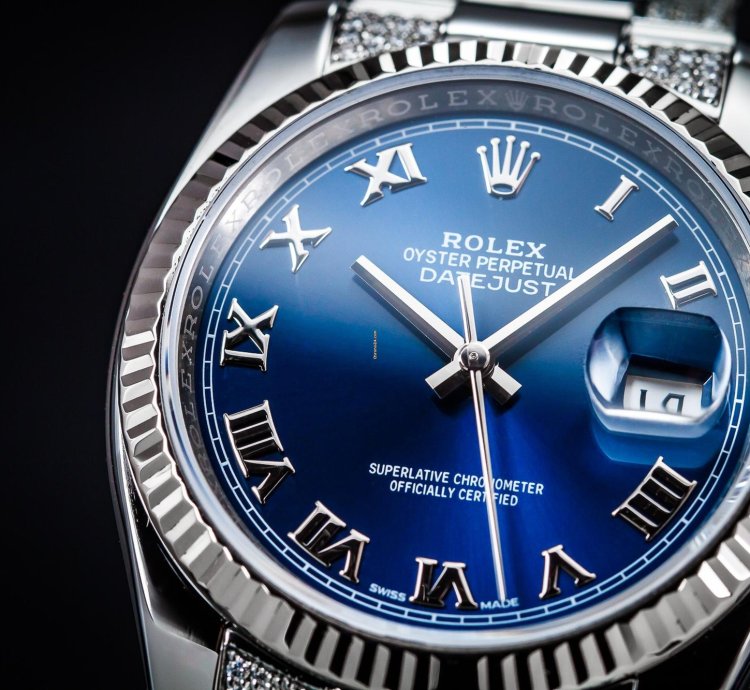 Rolex Oyster Perpetual 34 Iced Blue Dial