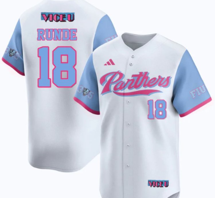 Logan Runde Jersey 18 Fiu Baseball 2025 Vice U Stitched White