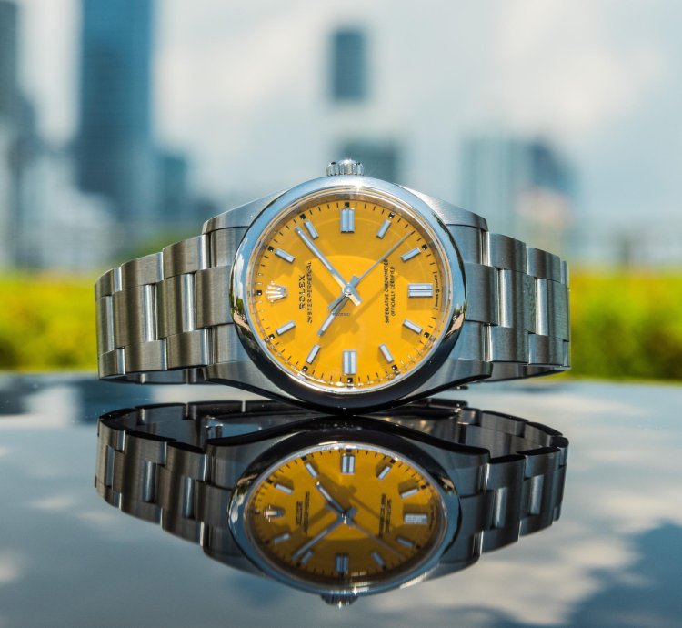 Rolex Oyster Perpetual 36 36mm Yellow Dial