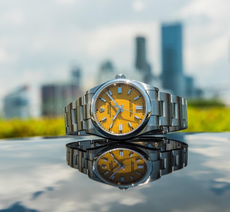 Rolex Oyster Perpetual 36 36mm Yellow Dial