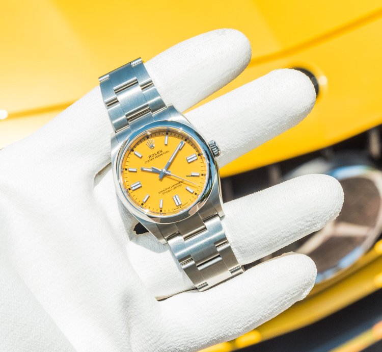 Rolex Oyster Perpetual 36 36mm Yellow Dial