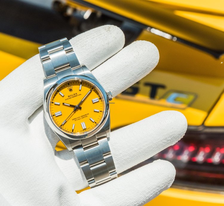 Rolex Oyster Perpetual 36 36mm Yellow Dial