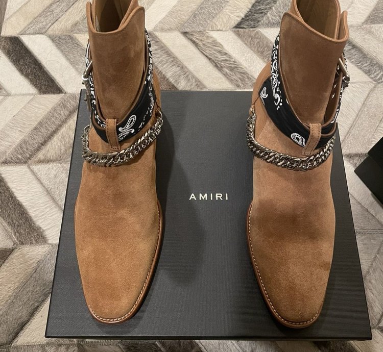 Amiri Bandanna Chain Boots