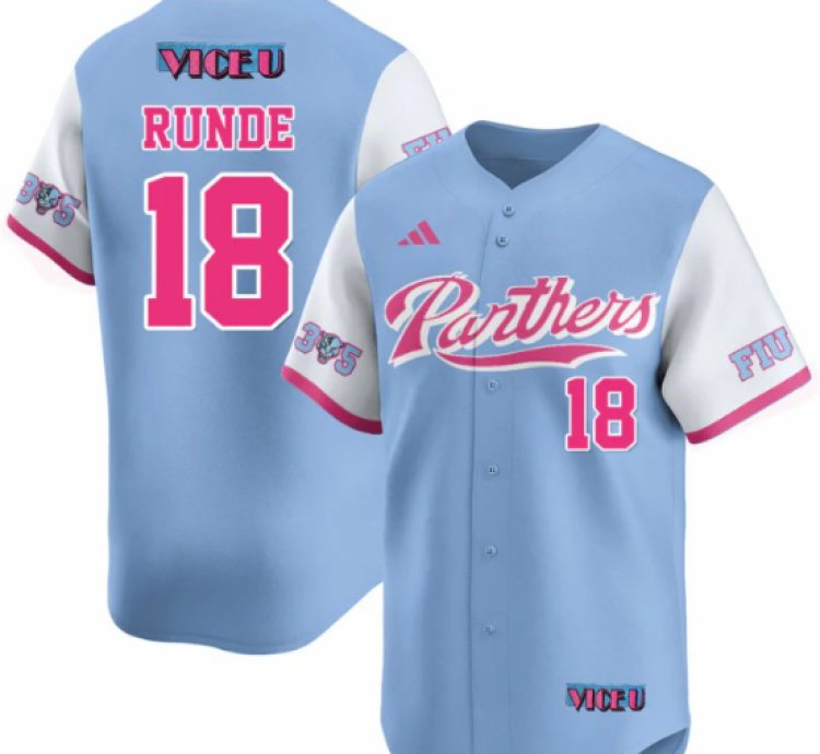 Logan Runde Jersey 18 Fiu Baseball 2025 Vice U Stitched Blue