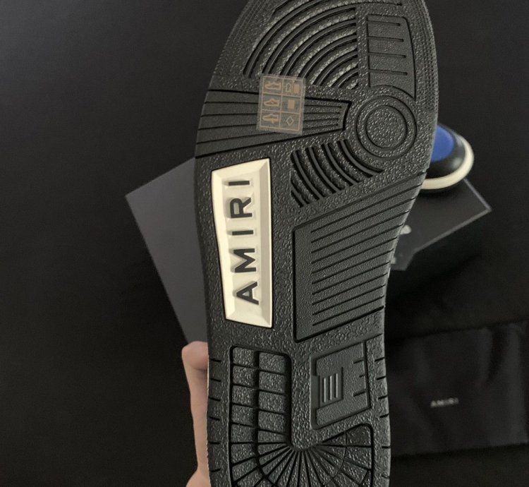 Amiri Black Blue Skel Top Leather Sneakers