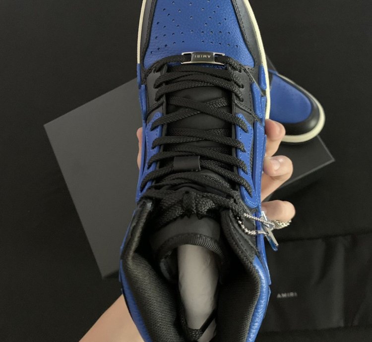Amiri Black Blue Skel Top Leather Sneakers