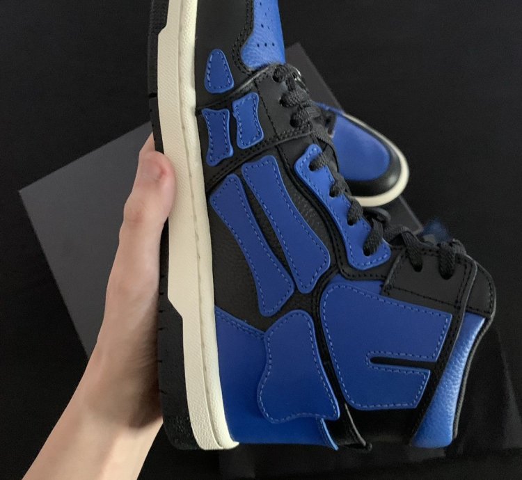 Amiri Black Blue Skel Top Leather Sneakers