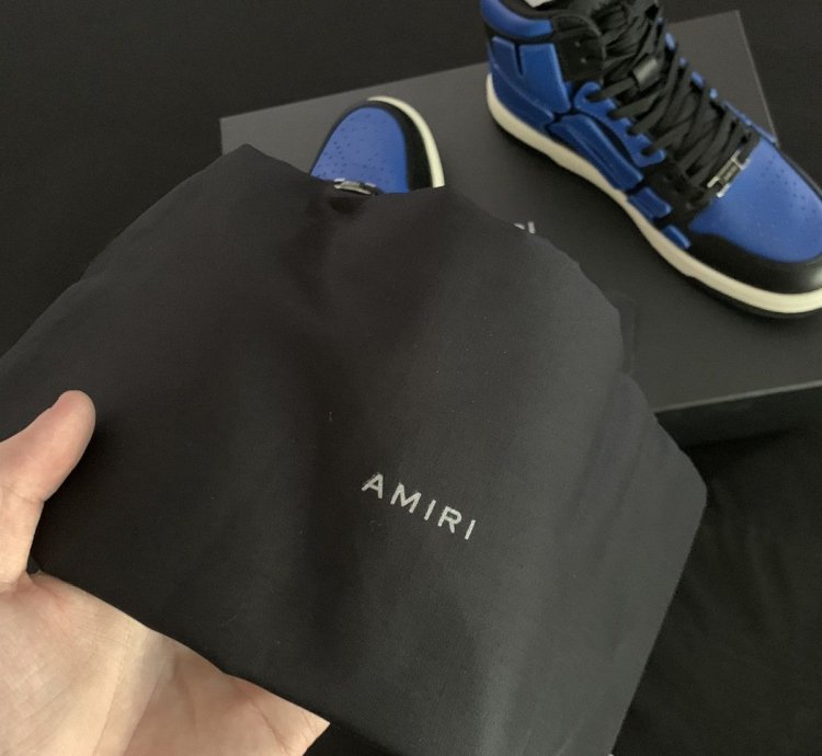Amiri Black Blue Skel Top Leather Sneakers