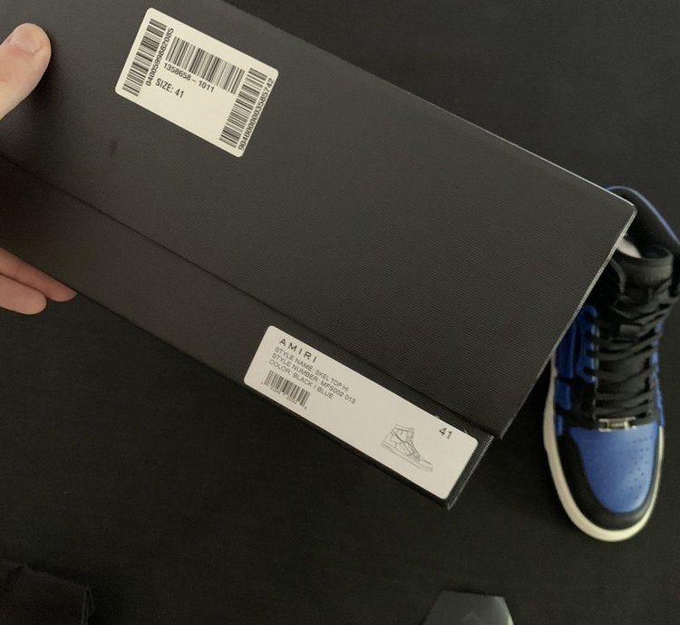 Amiri Black Blue Skel Top Leather Sneakers
