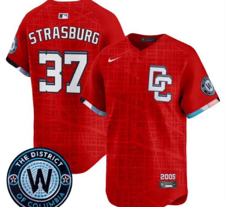 Stephen Strasburg Jersey 37 Washington Nationals 2025 City Connect Premier Limited Stitched Red