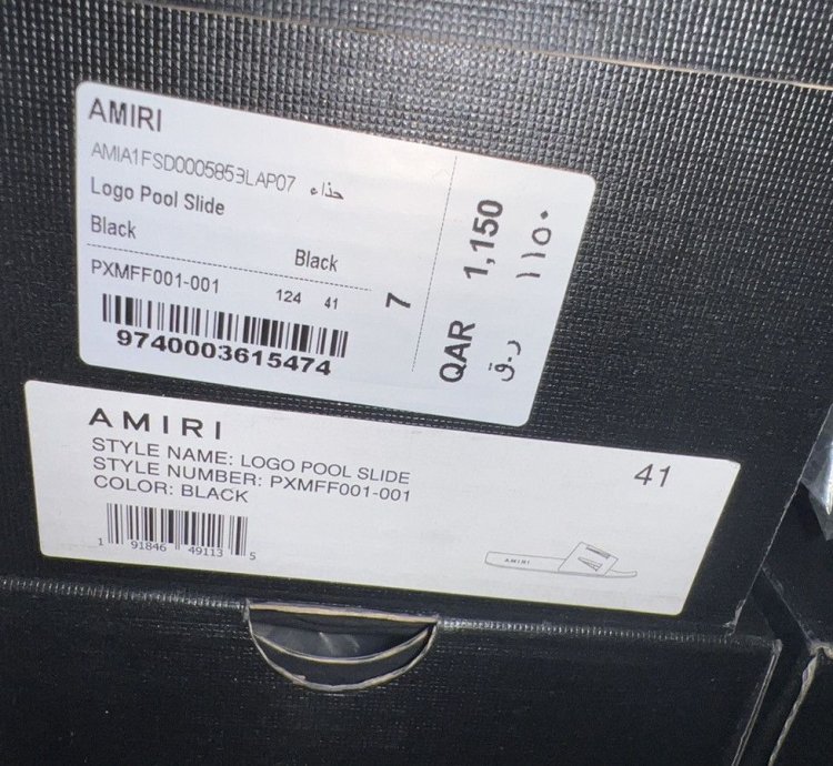 Amiri Black Pool Slide Sandal With Special Box
