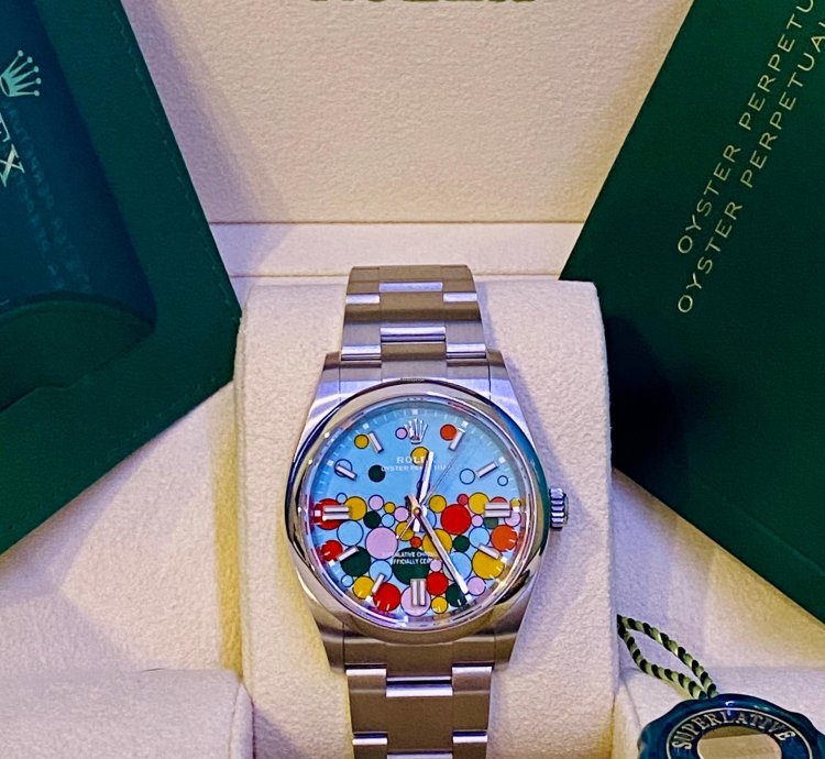 Rolex Oyster Perpetual 36 New 2023 Very Rare Tag Seriale Celebration Dial