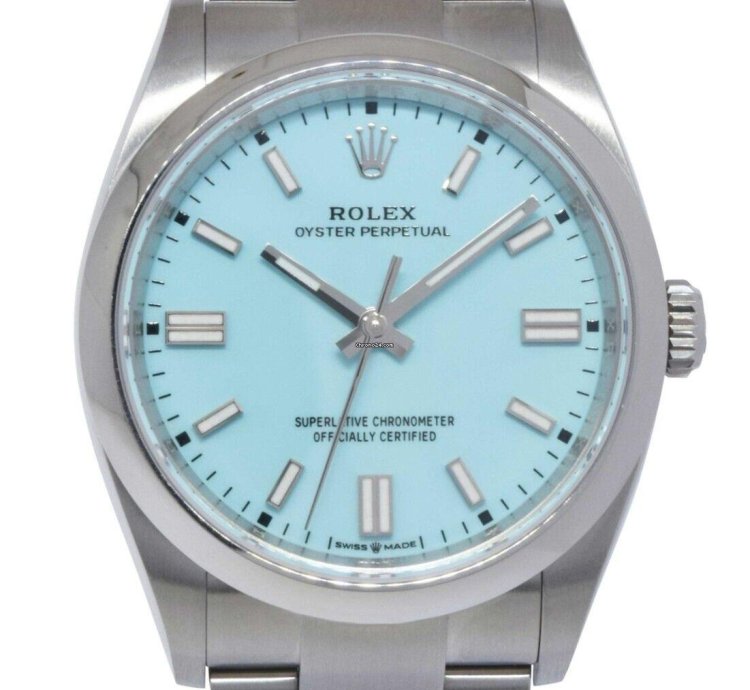 Rolex Oyster Perpetual 36 Steel Turquoise Dial Watch 22 126000