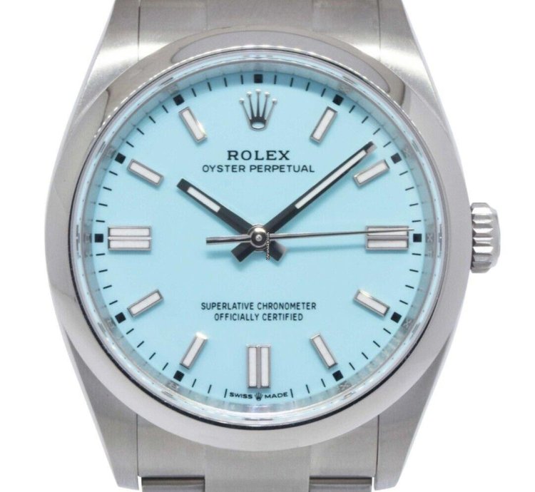 Rolex Oyster Perpetual 36 Steel Turquoise Dial Watch 22 126000