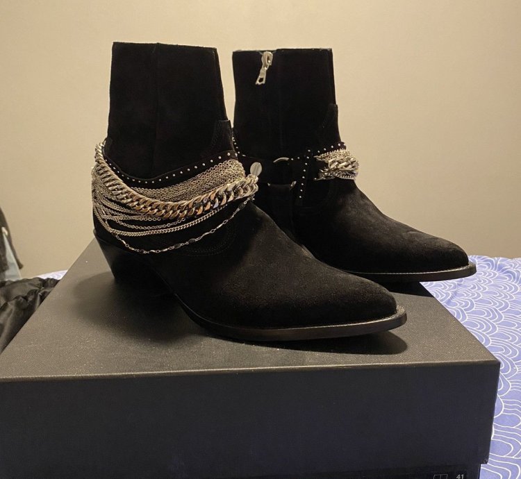 Amiri Black Western Chain Boot