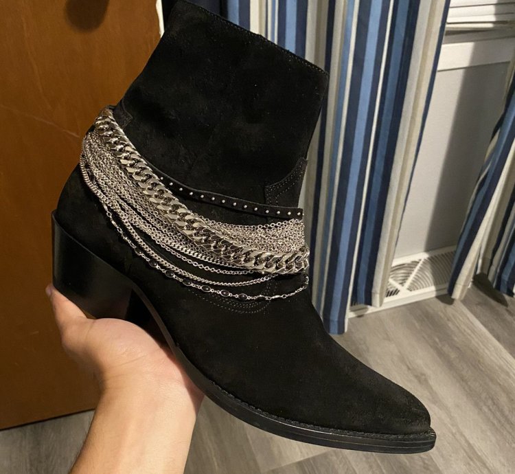 Amiri Black Western Chain Boot