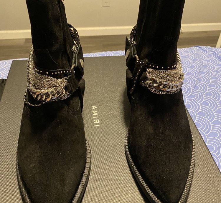 Amiri Black Western Chain Boot