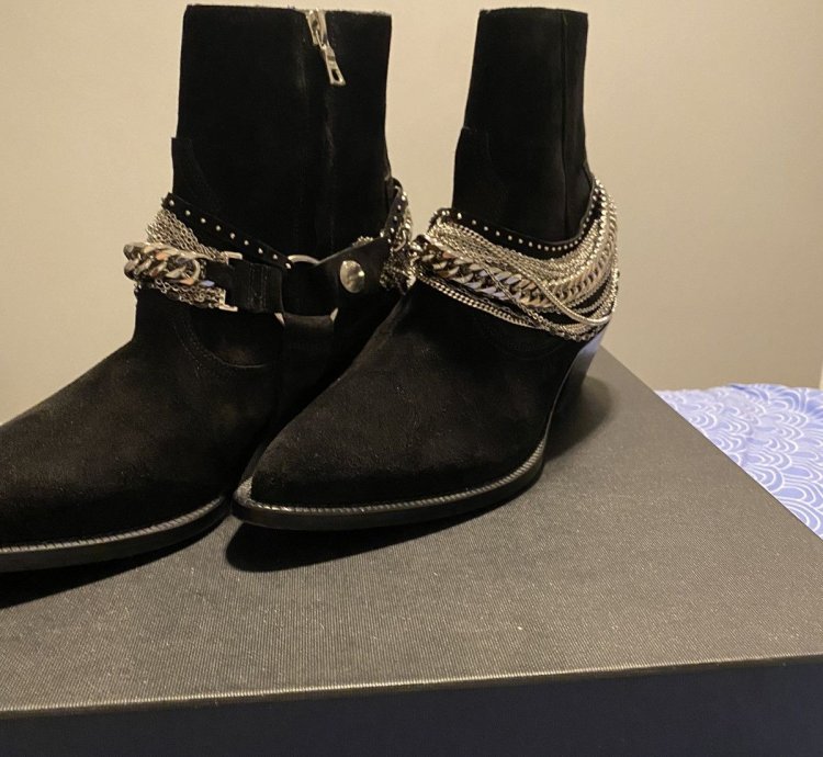 Amiri Black Western Chain Boot