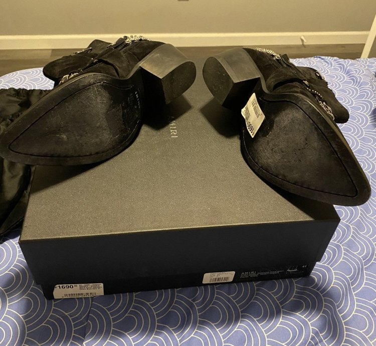 Amiri Black Western Chain Boot
