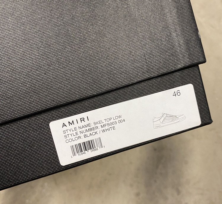 Amiri Black White Leather Skeleton Low Sneakers