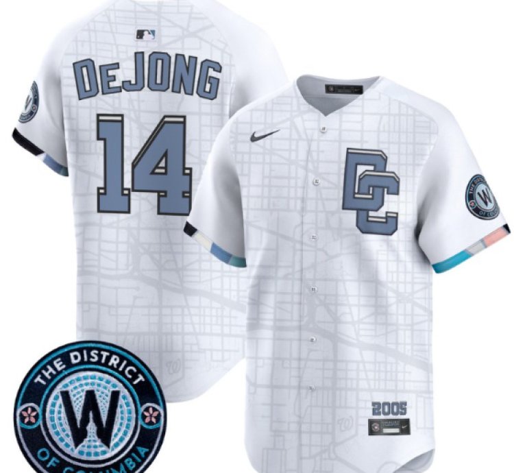 Paul Dejong Jersey 14 Washington Nationals 2025 City Connect Premier Limited Stitched White