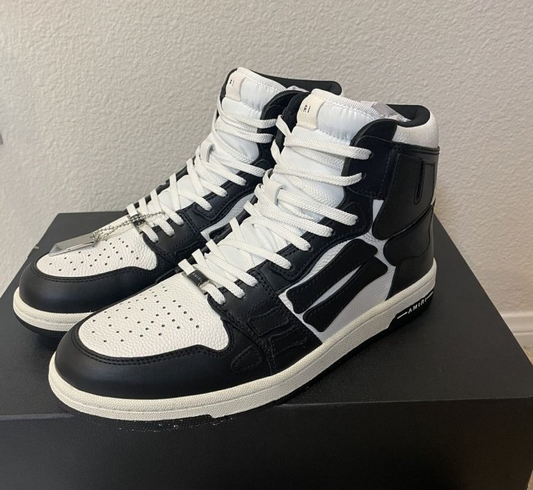 Amiri Black White Skel Skeleton High Top Sneaker Brand New