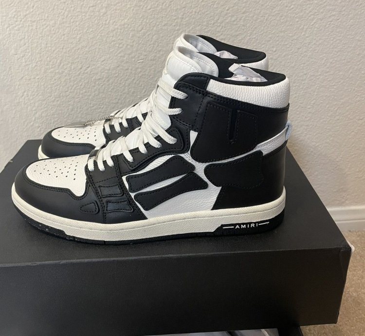 Amiri Black White Skel Skeleton High Top Sneaker Brand New