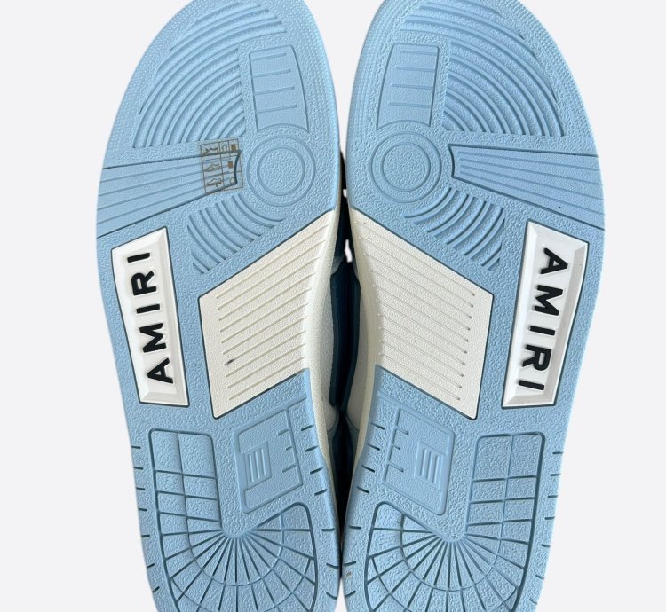 Amiri Blue White Skeleton Low Top Sneakers