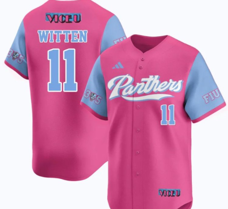 Rich Witten Jersey 11 Fiu Baseball 2025 Vice U Stitched Pink