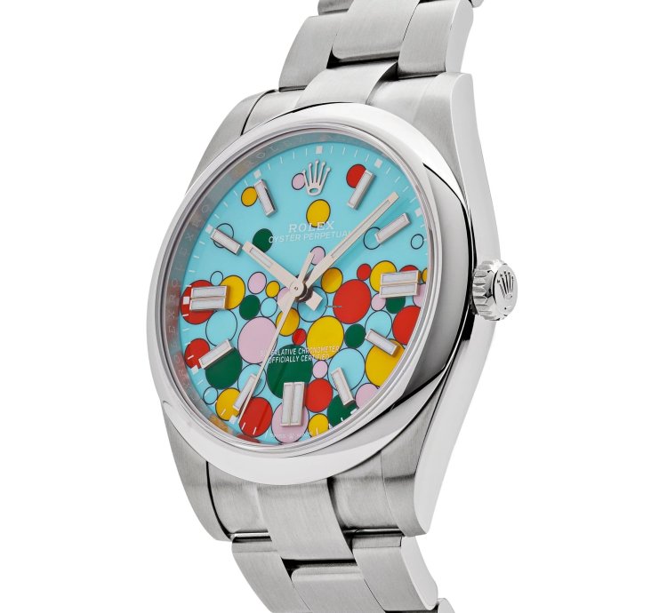 Rolex Oyster Perpetual 41 124300 Stainless Steel Celebration Motif Dial 2025