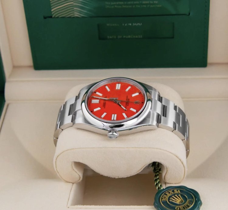 Rolex Oyster Perpetual 41 2021 Oyster Perpetual 41mm Coral Red 124300 Stainless Steel Oyster Bracelet In Stock