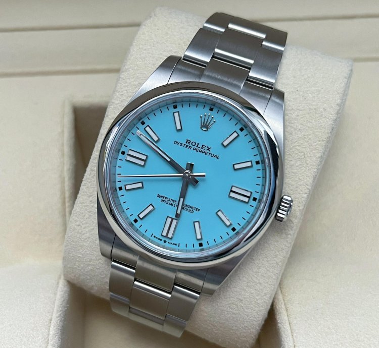 Rolex Oyster Perpetual 41 2022 Oyster Perpetual 41 Tiffany Blue Unworn Box And Papers 124300