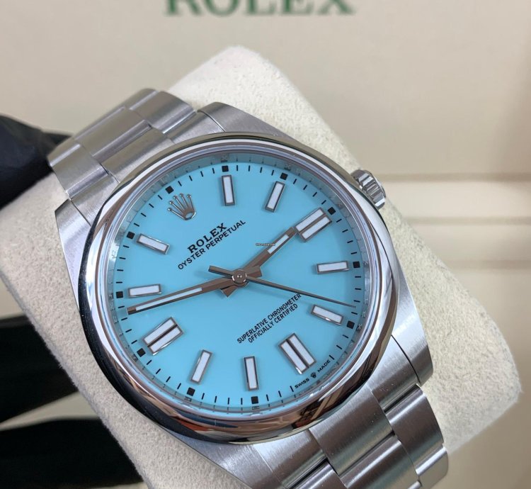 Rolex Oyster Perpetual 41 2022 Oyster Perpetual 41 Tiffany Blue Unworn Box And Papers 124300