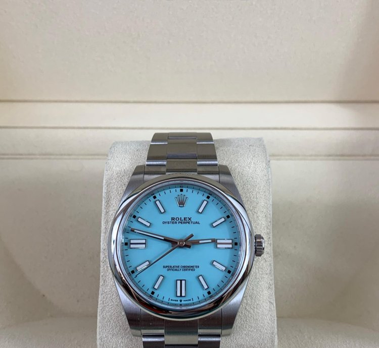 Rolex Oyster Perpetual 41 2022 Oyster Perpetual 41 Tiffany Blue Unworn Box And Papers 124300