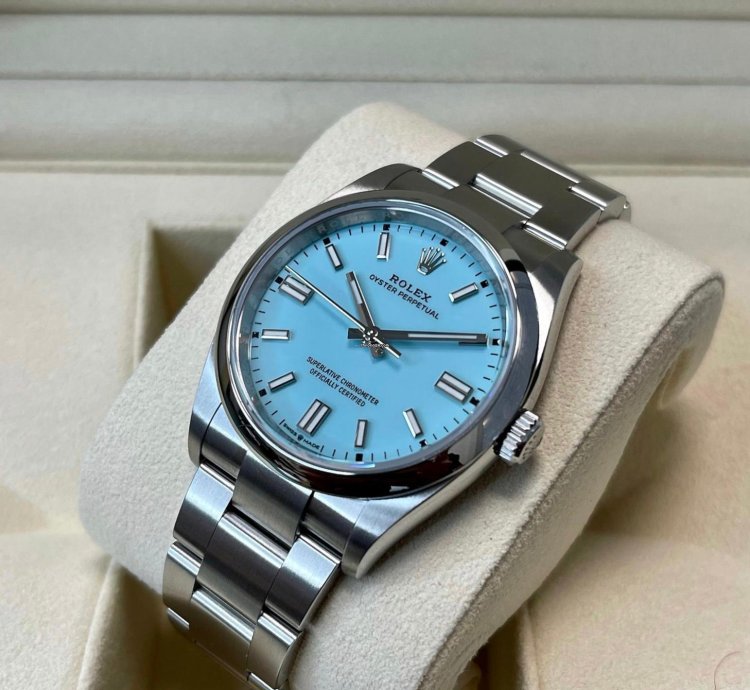Rolex Oyster Perpetual 41 2022 Oyster Perpetual 41 Tiffany Blue Unworn Box And Papers 124300