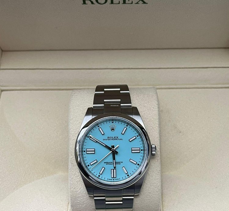 Rolex Oyster Perpetual 41 2022 Oyster Perpetual 41 Tiffany Blue Unworn Box And Papers 124300