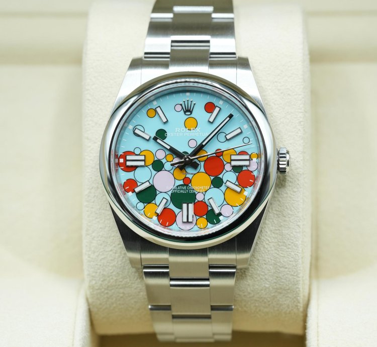 Rolex Oyster Perpetual 41 2024 Oyster Perpetual 41 Tiffany Celebration Blue Unworn Box And Papers 124300