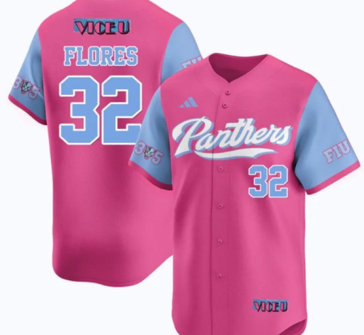 Nelson Rivera Flores Jersey 32 Fiu Baseball 2025 Vice U Stitched Pink