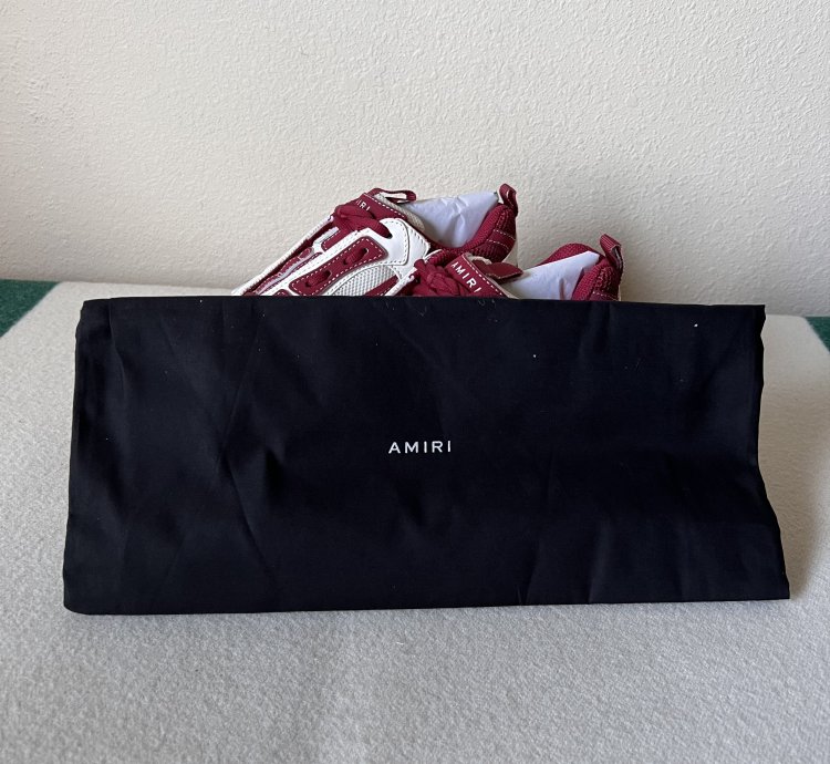 Amiri Bone Runner In Cream Red