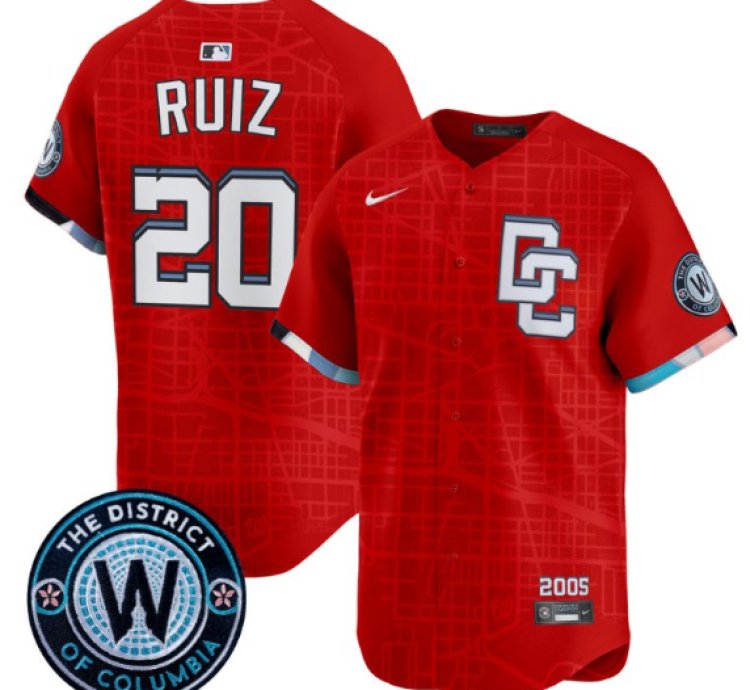 Keibert Ruiz Jersey 20 Washington Nationals 2025 City Connect Premier Limited Stitched Red