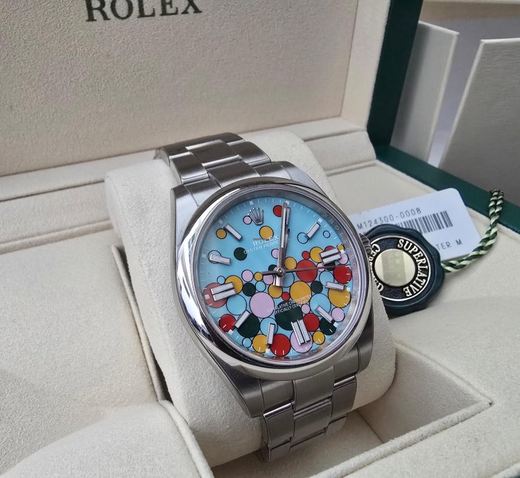 Rolex Oyster Perpetual 41 Bubbles Celebration Dial Full Set With Protection Film