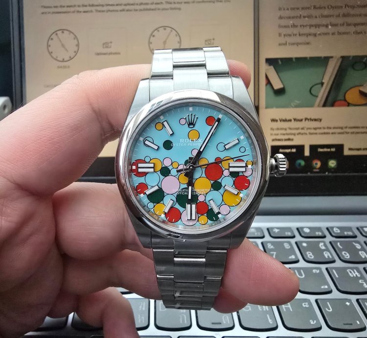 Rolex Oyster Perpetual 41 Bubbles Celebration Dial Full Set With Protection Film