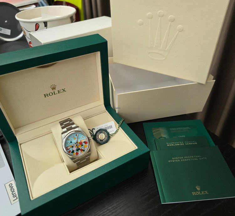Rolex Oyster Perpetual 41 Bubbles Celebration Dial Full Set With Protection Film