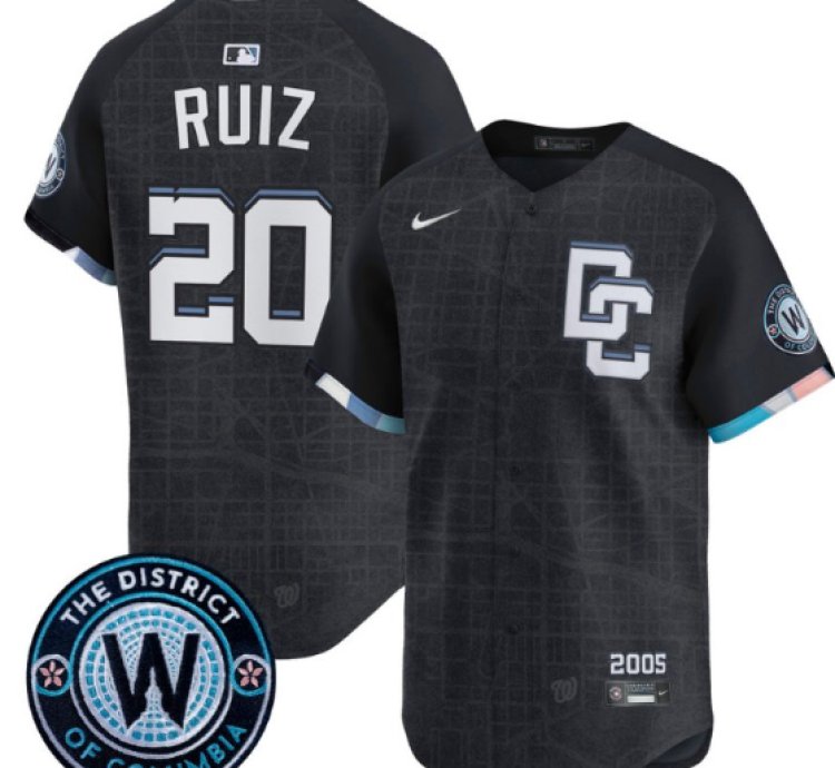 Keibert Ruiz Jersey 20 Washington Nationals 2025 City Connect Premier Limited Stitched Navy