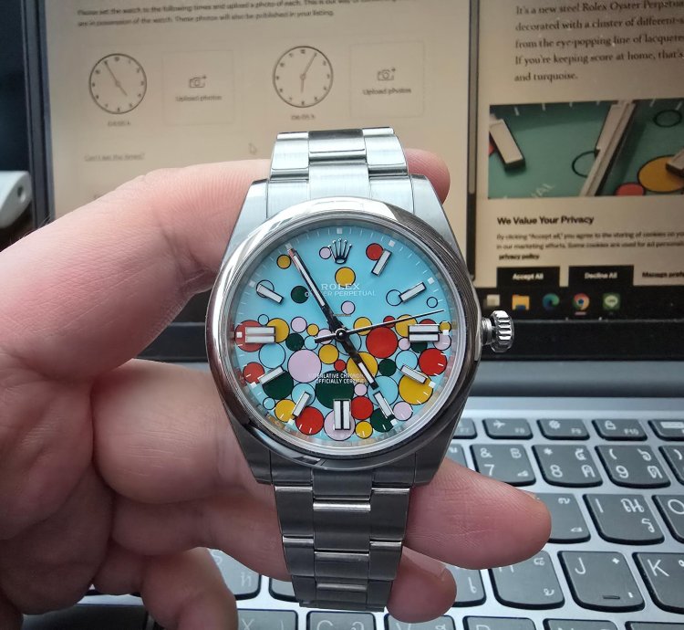 Rolex Oyster Perpetual 41 Bubbles Celebration Dial Full Set With Protection Film