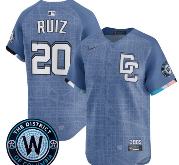 Keibert Ruiz Jersey 20 Washington Nationals 2025 City Connect Premier Limited Stitched Blue
