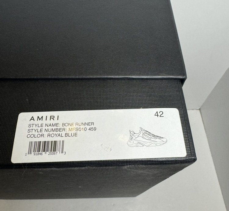 Amiri Bone Runner Royal Blue Sneakers Size 42 825