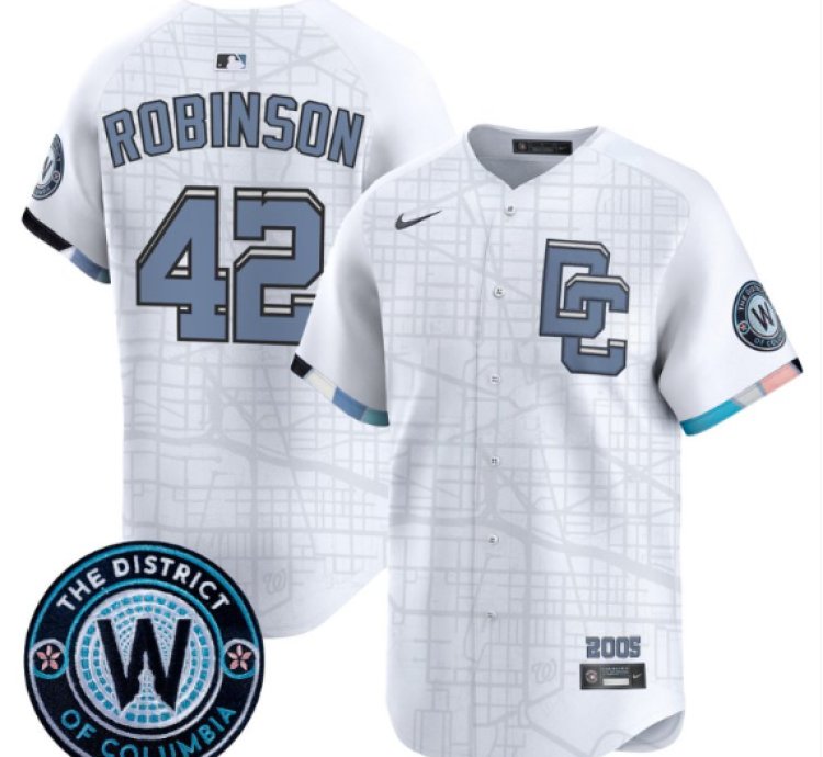 Jackie Robinson Jersey 42 Washington Nationals 2025 City Connect Premier Limited Stitched White