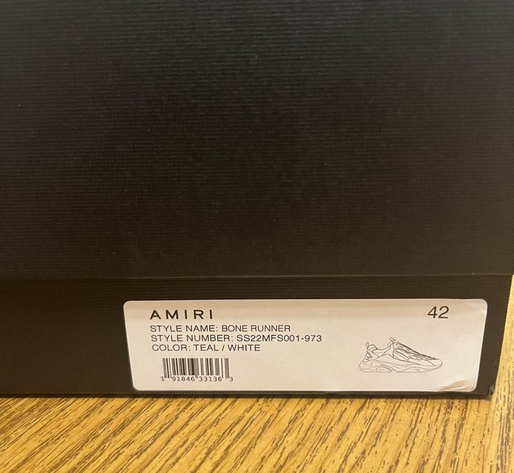 Amiri Bone Runner Sneaker white Teal